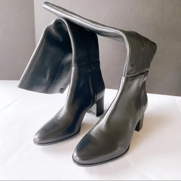 Calvin Klein Frieda Knee High Black Leather Boots