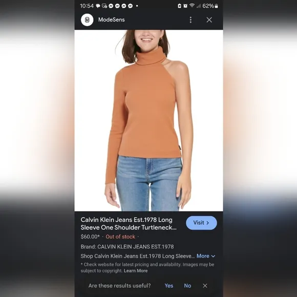 Calvin Klein One-Shoulder Turtleneck Top