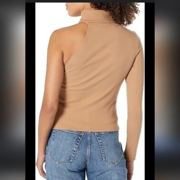 Calvin Klein One-Shoulder Turtleneck Top