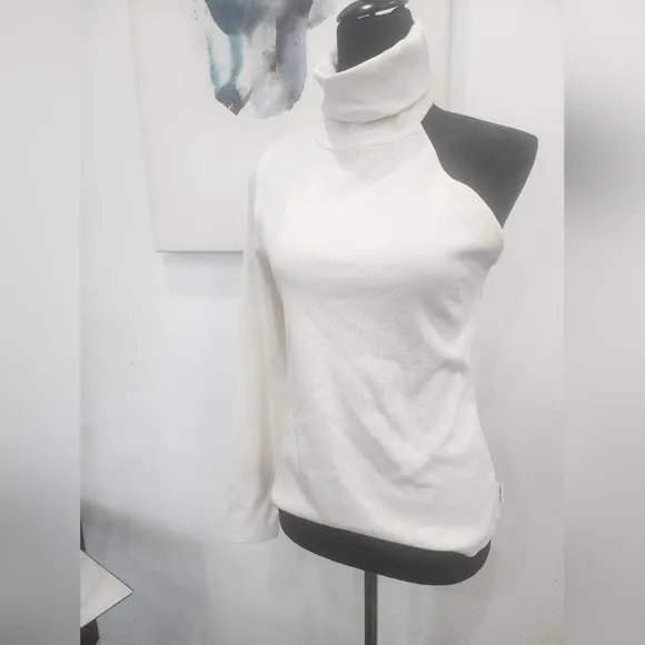 Calvin Klein One-Shoulder Turtleneck Top