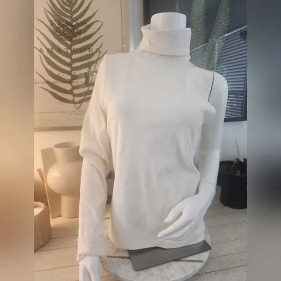 Calvin Klein One-Shoulder Turtleneck Top