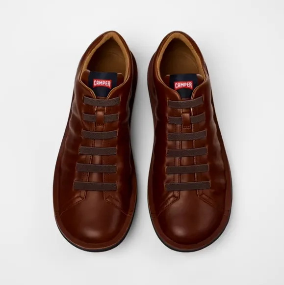Camper Beetle Leather Sneakers Shoes Brown RETAIL $210