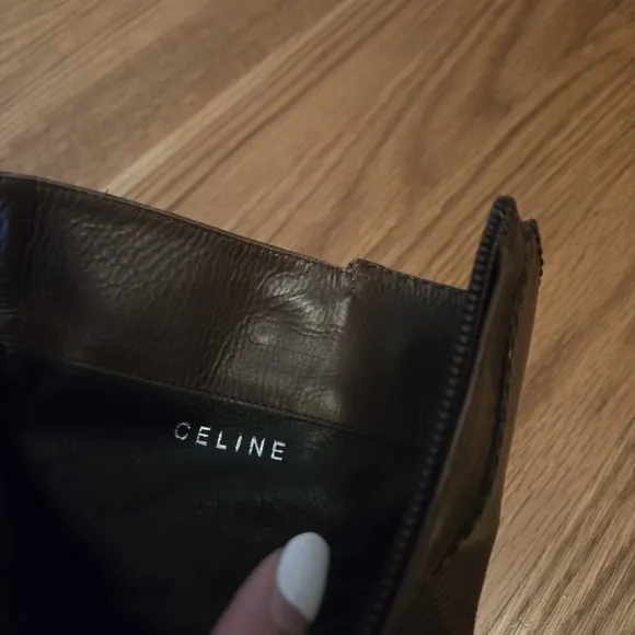 Celine Ankle Boots with Button Detail size 37 (us 6.5)