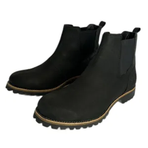 Chaco Fields Shoes Mens Size 14 Black Leather Pull On Lug Sole Chelsea Mid Boots