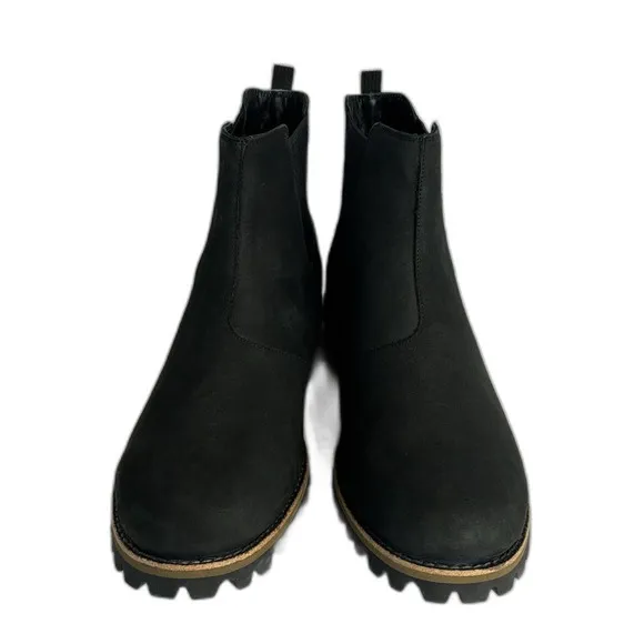 Chaco Fields Shoes Mens Size 14 Black Leather Pull On Lug Sole Chelsea Mid Boots