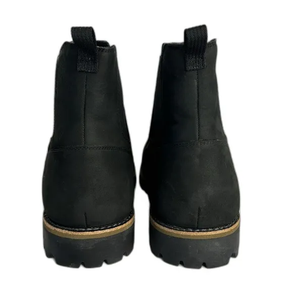 Chaco Fields Shoes Mens Size 14 Black Leather Pull On Lug Sole Chelsea Mid Boots