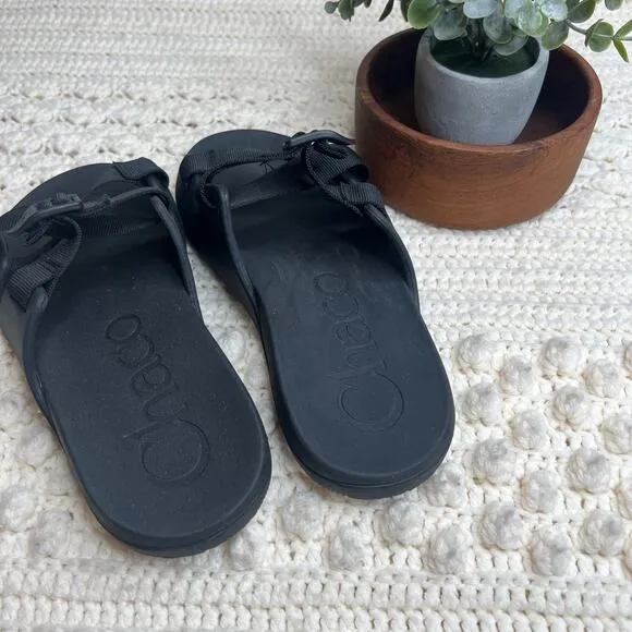 CHACO Men's Size US 9 Chillos Slide Summer Sandal Shoes Adjustable Strap Black