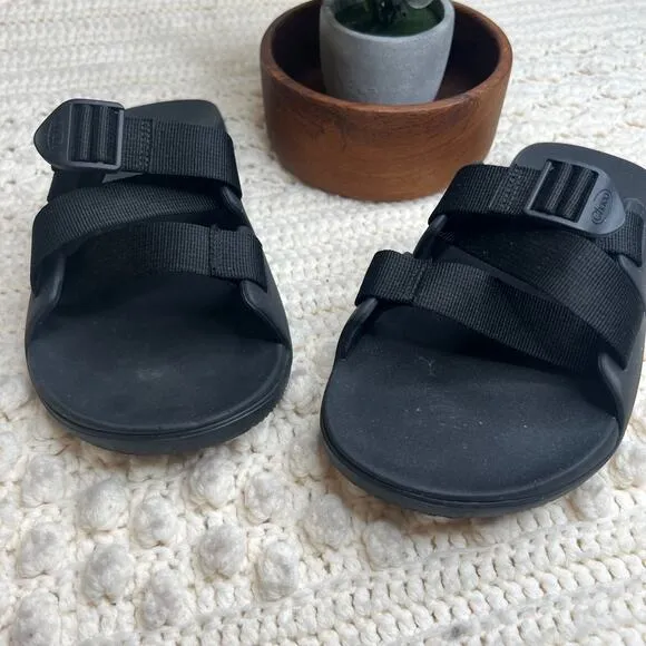 CHACO Men's Size US 9 Chillos Slide Summer Sandal Shoes Adjustable Strap Black