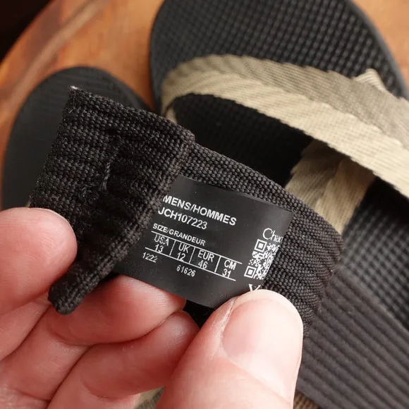 Chaco Sandals Mens Size 13 BLK Beige Mega Z Cloud Wide Strap Hiking Adjustable