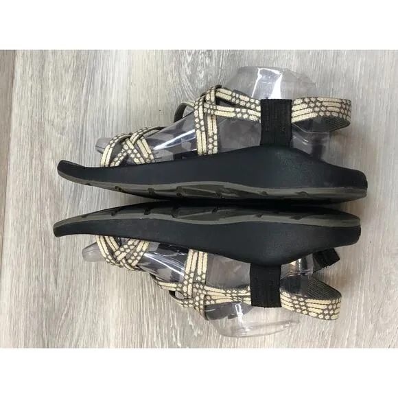 Chaco Z/Volx x2 Women's Sandal 11 Beige Canvas Dual Adjustable Strap Slingback
