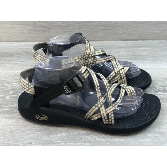 Chaco Z/Volx x2 Women's Sandal 11 Beige Canvas Dual Adjustable Strap Slingback