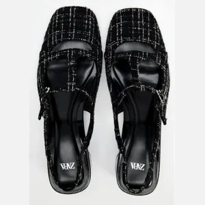 CHANEL VIBES!!! RARE!!! ZARA Textured Slingbacks