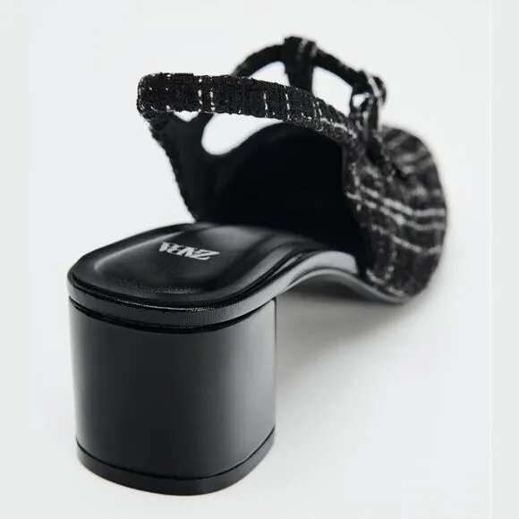 CHANEL VIBES!!! RARE!!! ZARA Textured Slingbacks