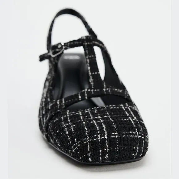 CHANEL VIBES!!! RARE!!! ZARA Textured Slingbacks