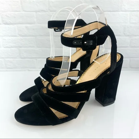 Charlotte Olympia Christie Velvet Sandals Heels