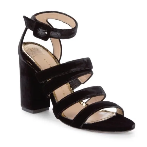 Charlotte Olympia Christie Velvet Sandals Heels