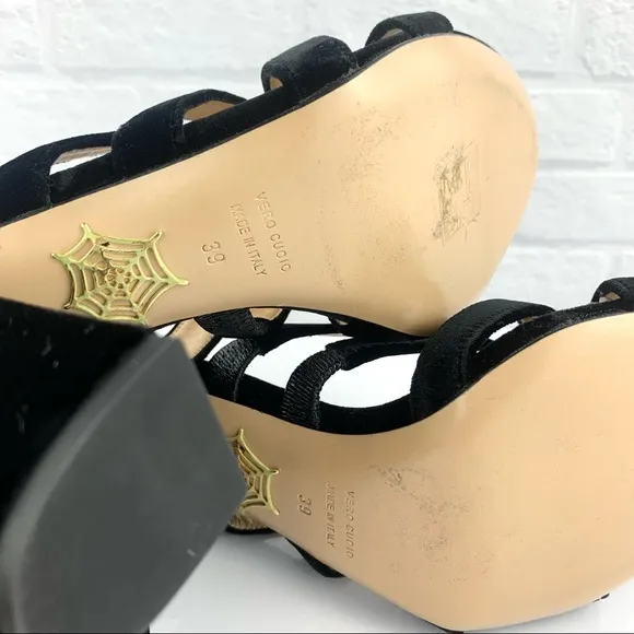 Charlotte Olympia Christie Velvet Sandals Heels