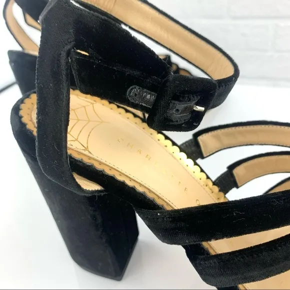 Charlotte Olympia Christie Velvet Sandals Heels