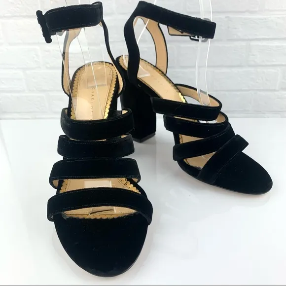 Charlotte Olympia Christie Velvet Sandals Heels