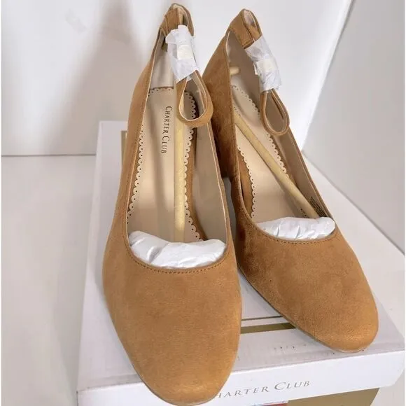 Charter Club Francina Dress Pumps, heels Women's Shoes, 8.5 M camel new