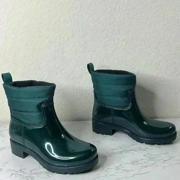 Charter Club Trudyy Green Puffer Rain Boots Size 6M