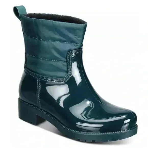 Charter Club Trudyy Green Puffer Rain Boots Size 6M