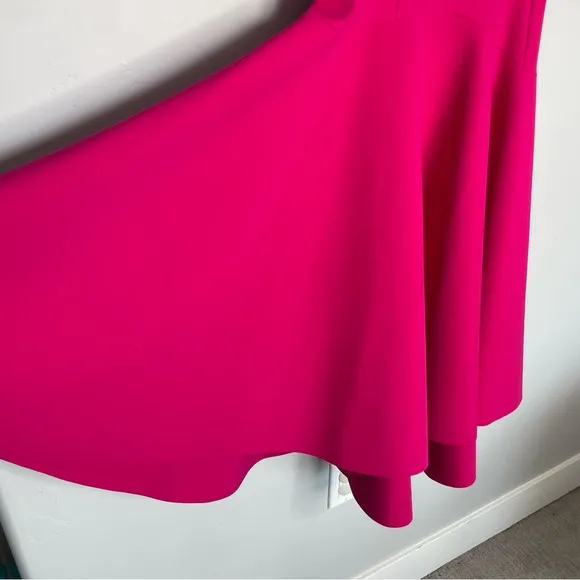 Chiara Boni La Petite Robe Dress Size 44 M Hot Pink Magenta Boatneck 3/4 Sleeve