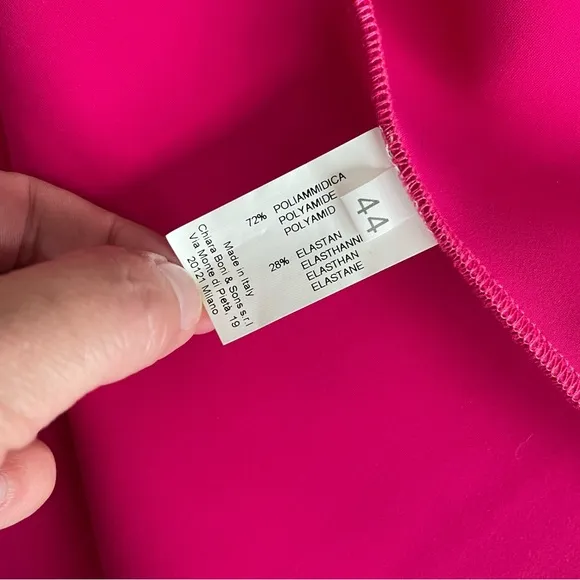 Chiara Boni La Petite Robe Dress Size 44 M Hot Pink Magenta Boatneck 3/4 Sleeve