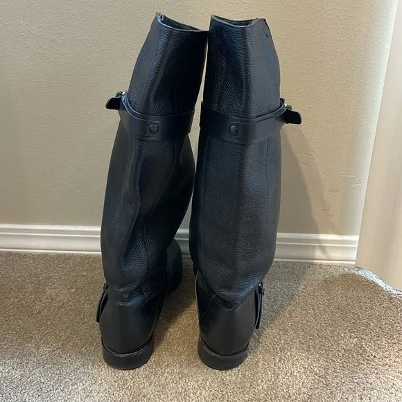 Chloe black leather biker knee high boots size 37