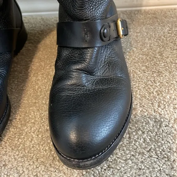 Chloe black leather biker knee high boots size 37