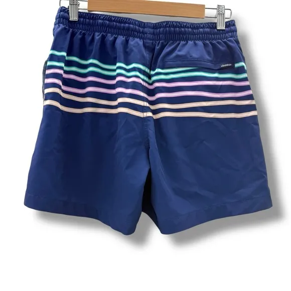 Chubbies‎ Moon Shadow 5.5&quot; Inseam Swim Trunks in Navy Neon Stripe Sz M
