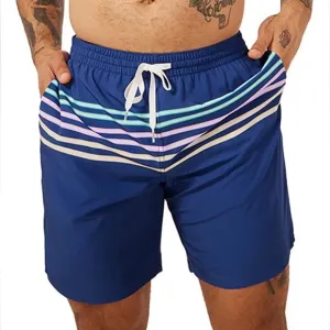 Chubbies‎ Moon Shadow 5.5&quot; Inseam Swim Trunks in Navy Neon Stripe Sz M