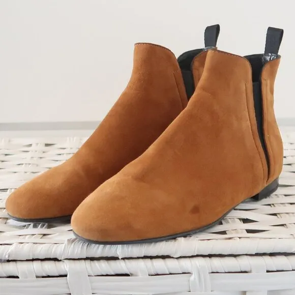 Churc's Tan Suede Leather Chelsea Ankle Boots Booties Luxury Designer Italian 5