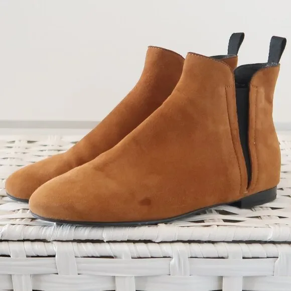 Churc's Tan Suede Leather Chelsea Ankle Boots Booties Luxury Designer Italian 5