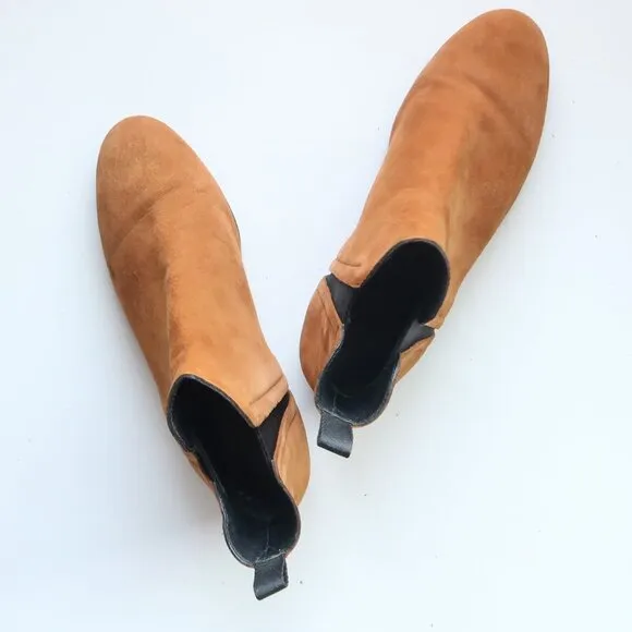Churc's Tan Suede Leather Chelsea Ankle Boots Booties Luxury Designer Italian 5