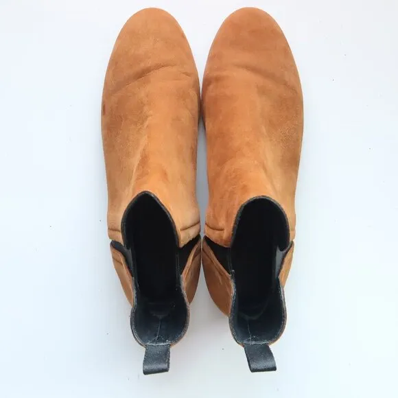 Churc's Tan Suede Leather Chelsea Ankle Boots Booties Luxury Designer Italian 5