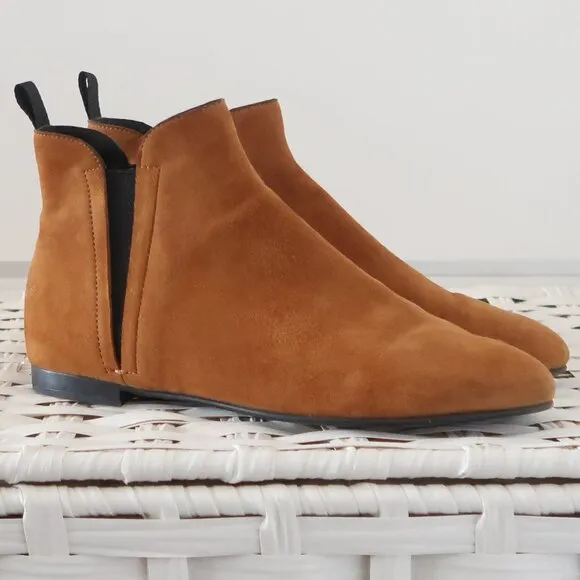Churc's Tan Suede Leather Chelsea Ankle Boots Booties Luxury Designer Italian 5