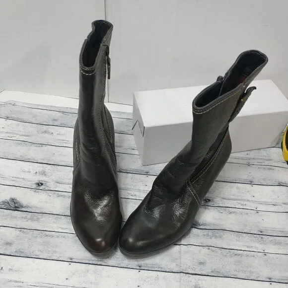 Circa Joan David CJ Masey Brown Leather Womens Ankle Boots Heeled US Size 7.5M