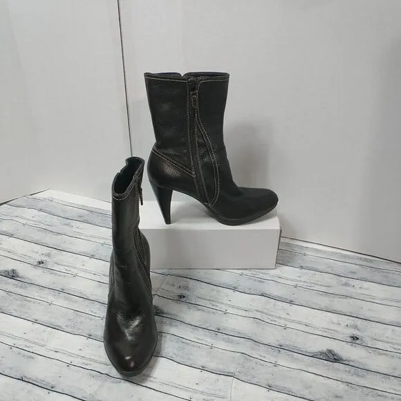 Circa Joan David CJ Masey Brown Leather Womens Ankle Boots Heeled US Size 7.5M