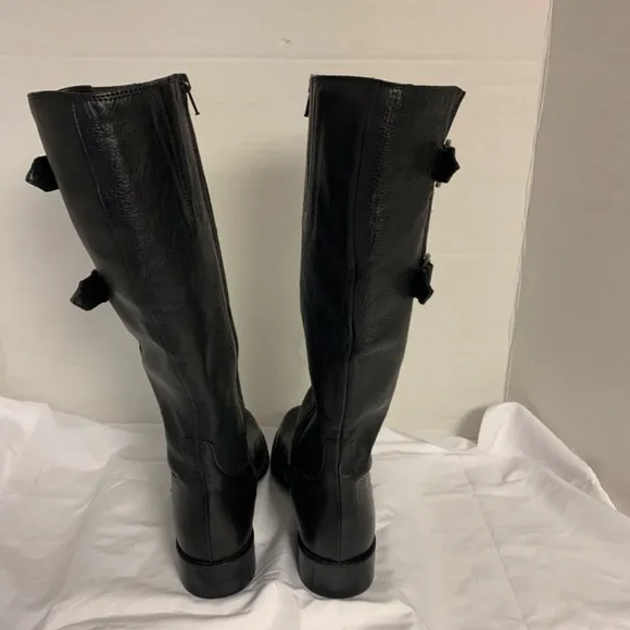 Clarks Artisan boots SZ 8M black leather goth grunge motorcycle oval toe