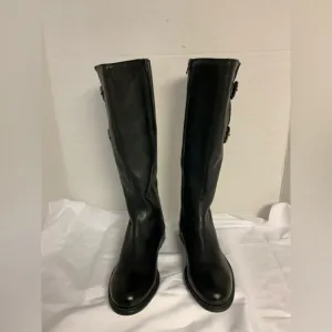 Clarks Artisan boots SZ 8M black leather goth grunge motorcycle oval toe