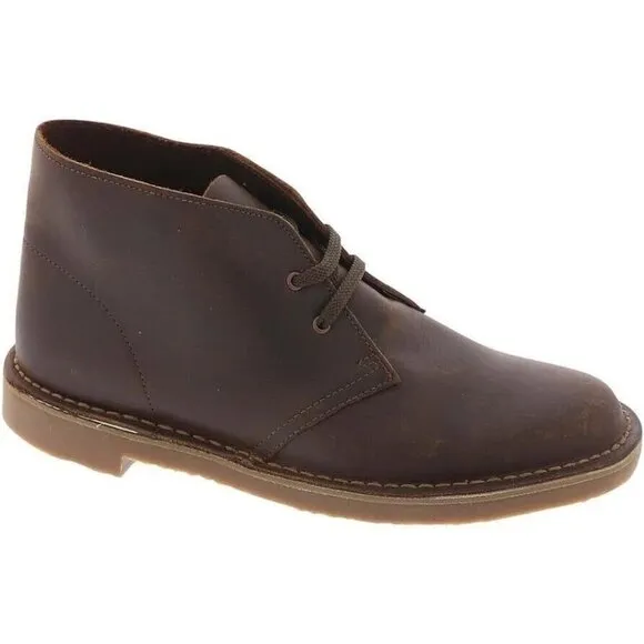 Clarks Bushacre 3 Dark Brown Leather Chukka Ankle Boots Lace Up NEW 7 W