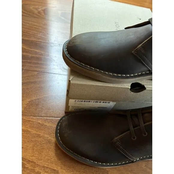 Clarks Bushacre 3 Dark Brown Leather Chukka Ankle Boots Lace Up NEW 7 W