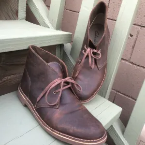 Clarks Bushacre Beeswax Brown Leather Boots