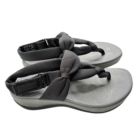 Clarks Cloudsteppers Arla Nicole Sandal Black Womens Sz 5 Slingback Comfort Shoe