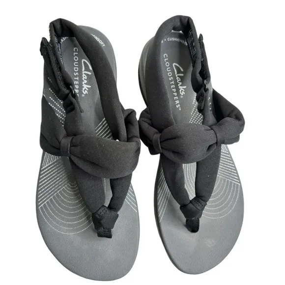 Clarks Cloudsteppers Arla Nicole Sandal Black Womens Sz 5 Slingback Comfort Shoe