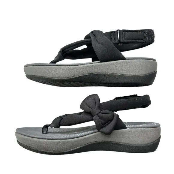 Clarks Cloudsteppers Arla Nicole Sandal Black Womens Sz 5 Slingback Comfort Shoe