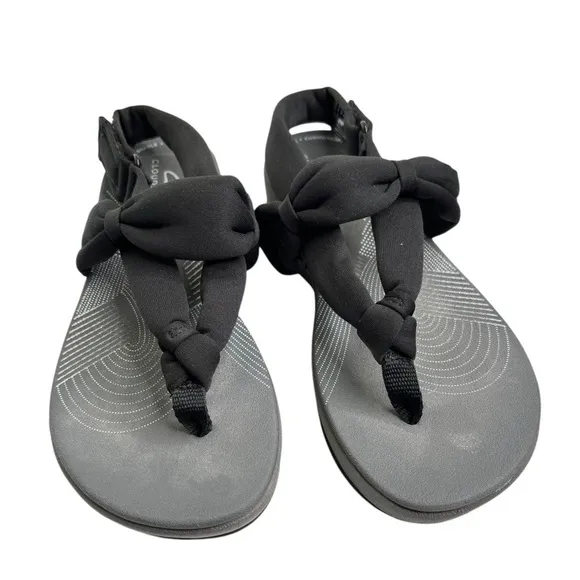 Clarks Cloudsteppers Arla Nicole Sandal Black Womens Sz 5 Slingback Comfort Shoe