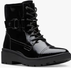 Clark's Collection Calla Dance Black Patent Boot 8.5 Wide