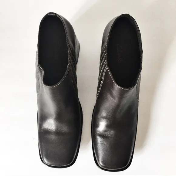 Clarks Dark Brown Leather Ankle Boots Booties